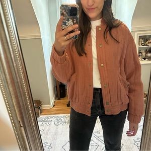 Target Universal Thread Cotton Gauze Dusty Rose Bomber Jacket S